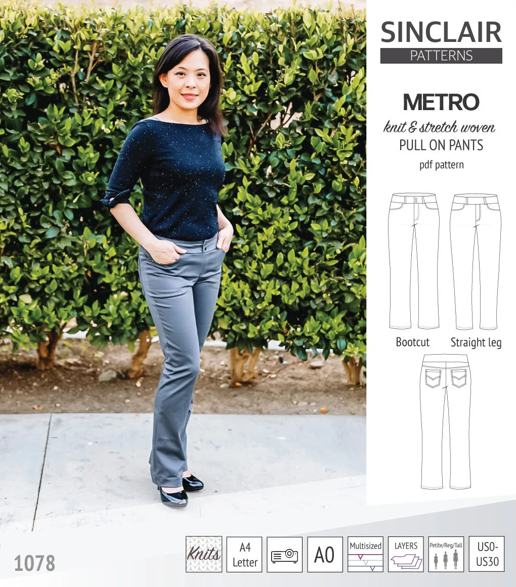 Metro stretch woven pull on pants (PDF)