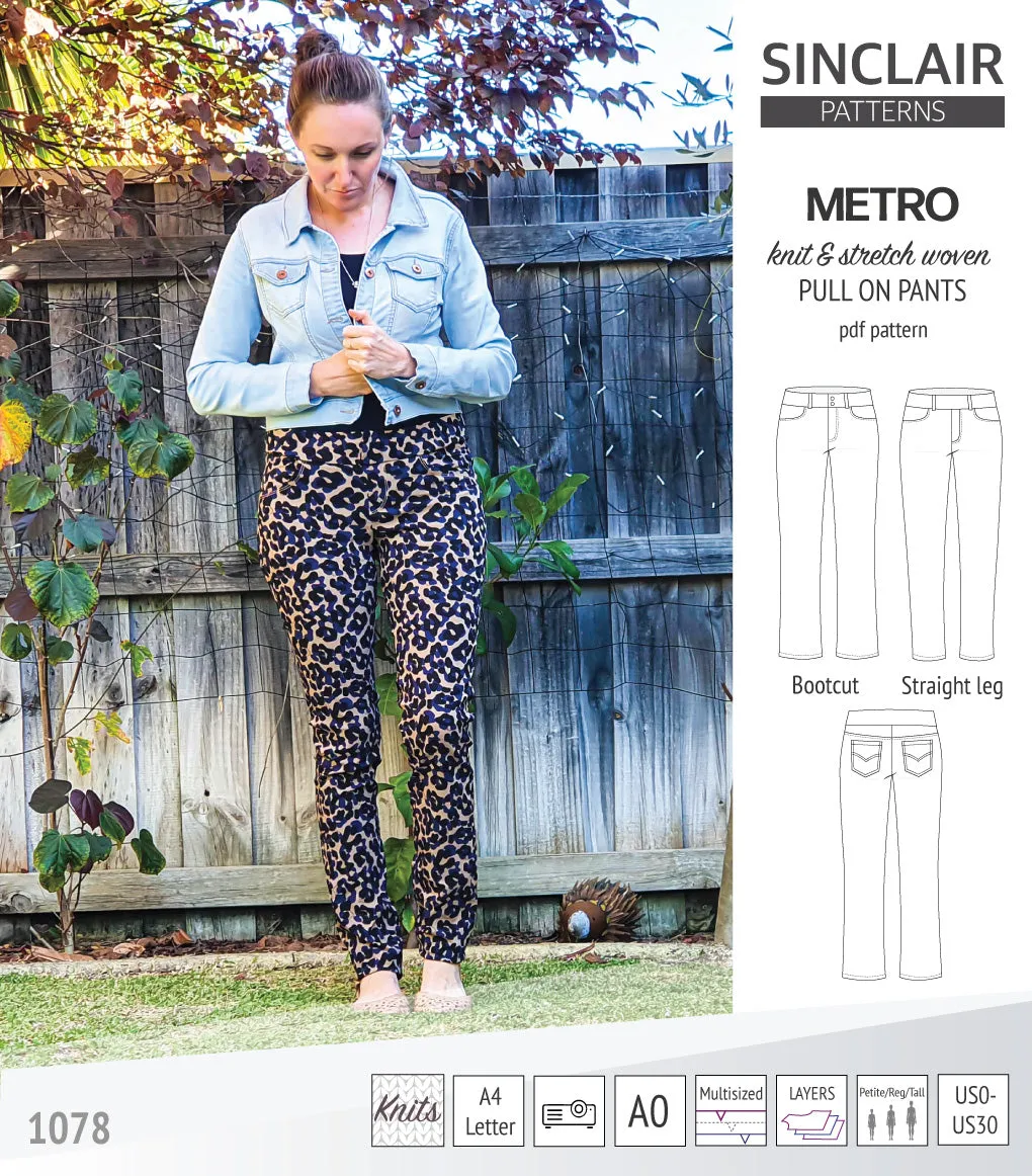 Metro stretch woven pull on pants (PDF)