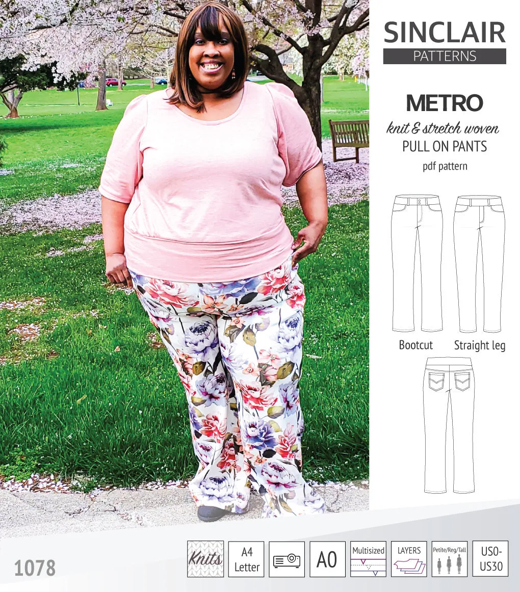 Metro stretch woven pull on pants (PDF)