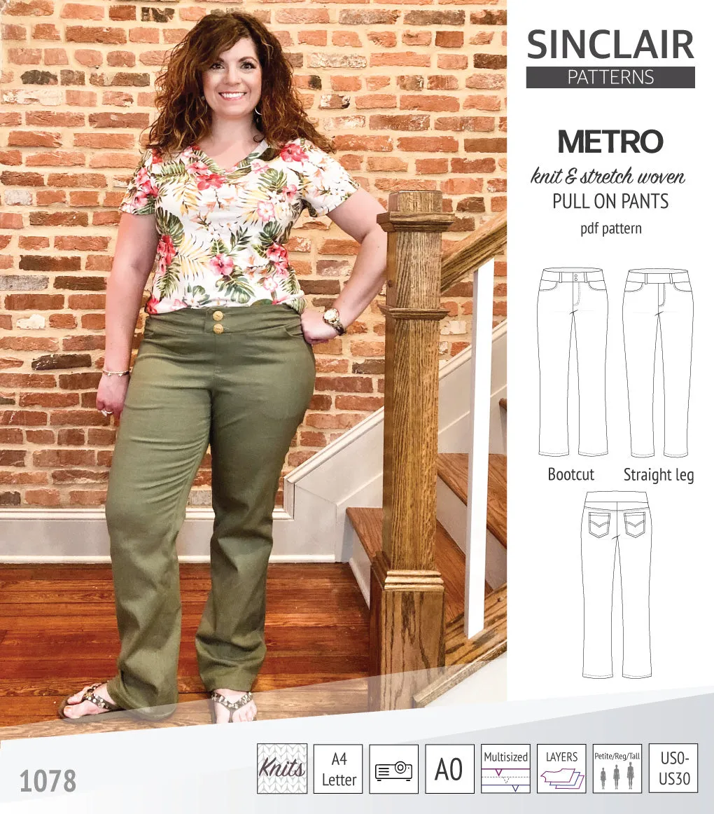 Metro stretch woven pull on pants (PDF)