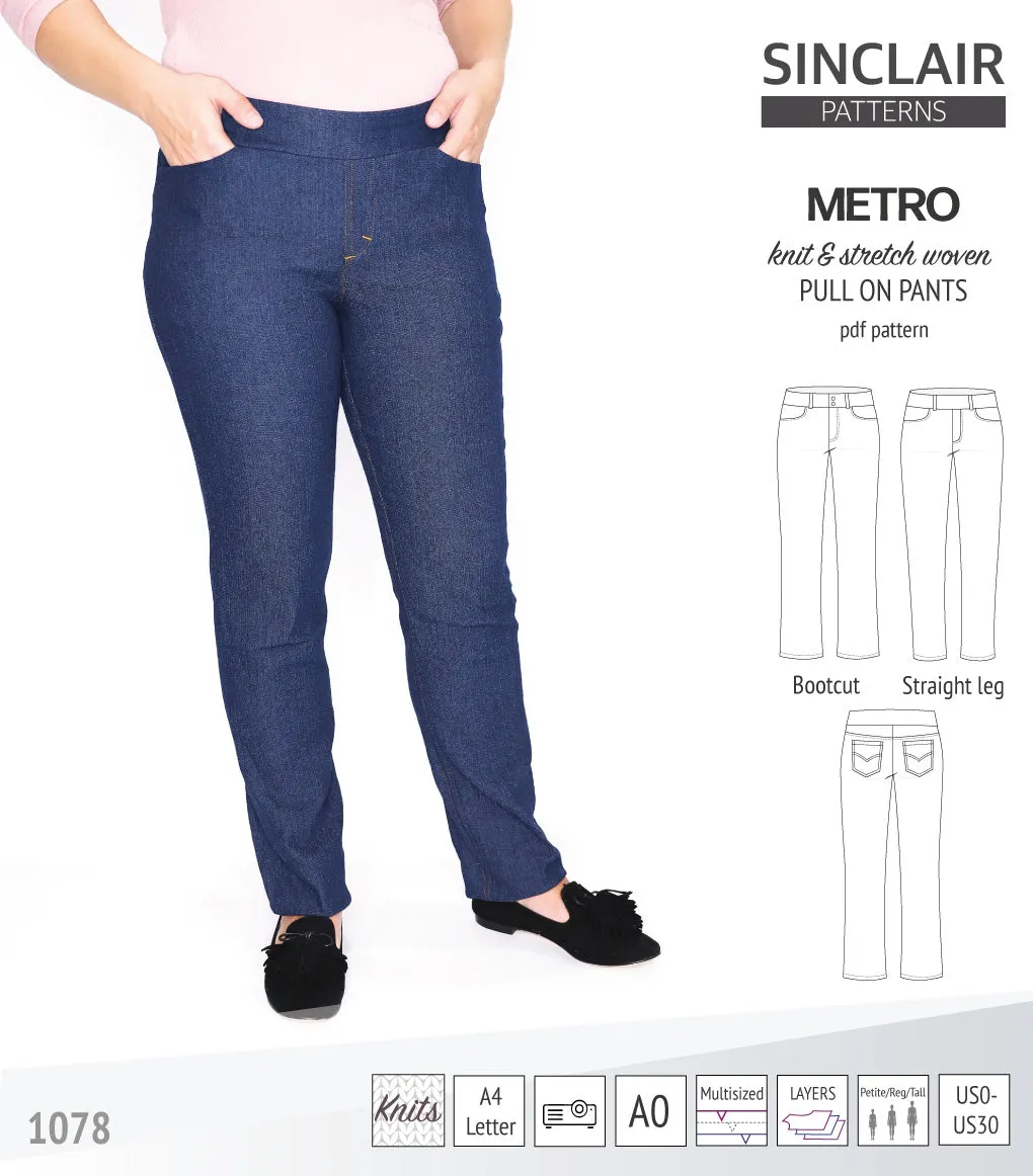 Metro stretch woven pull on pants (PDF)