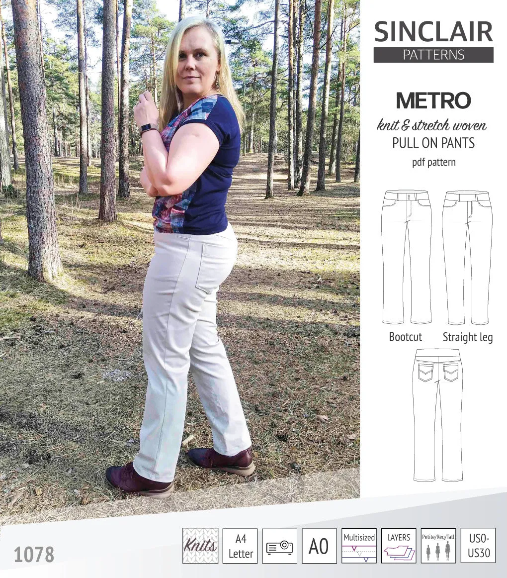Metro stretch woven pull on pants (PDF)