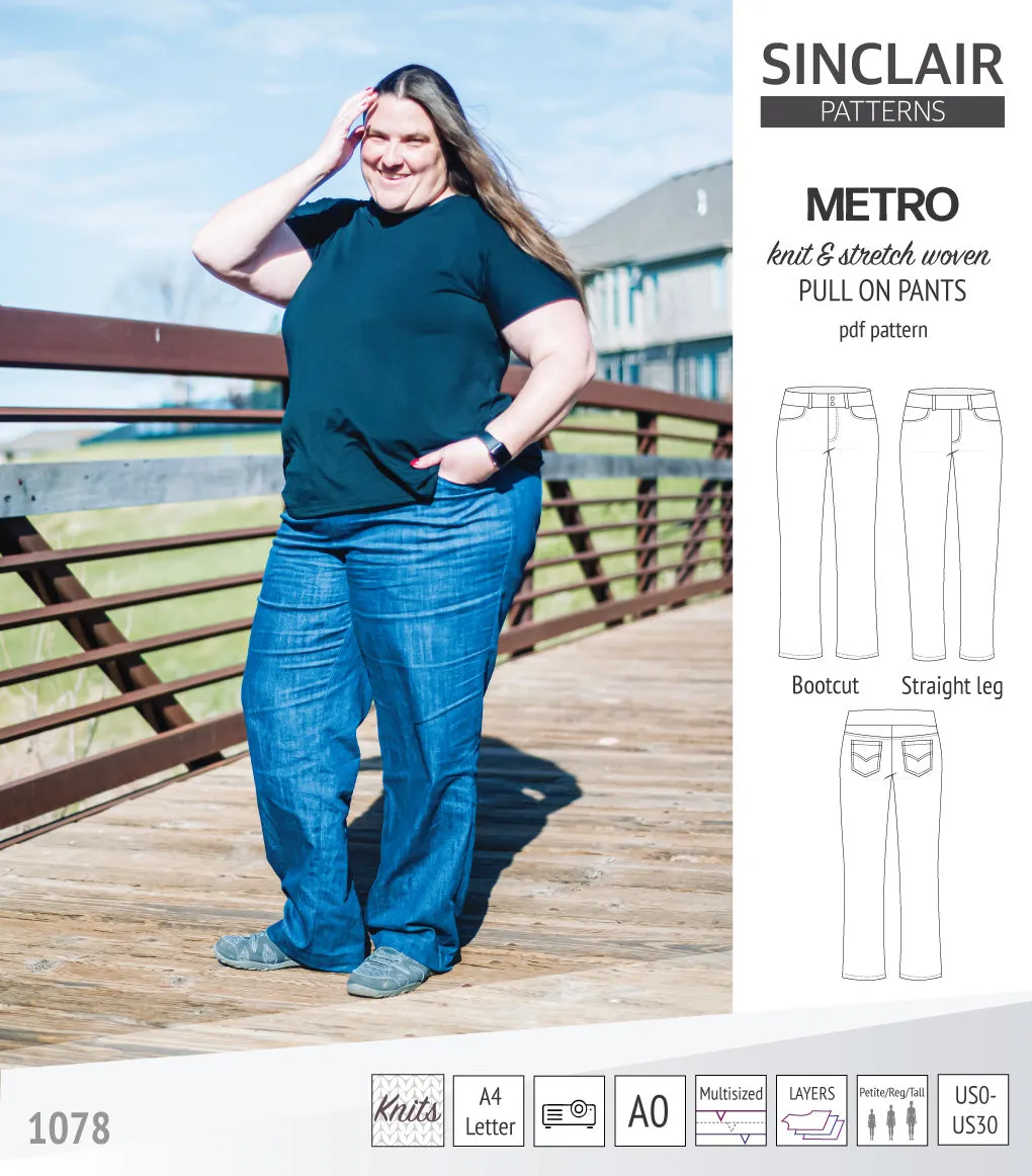 Metro stretch woven pull on pants (PDF)