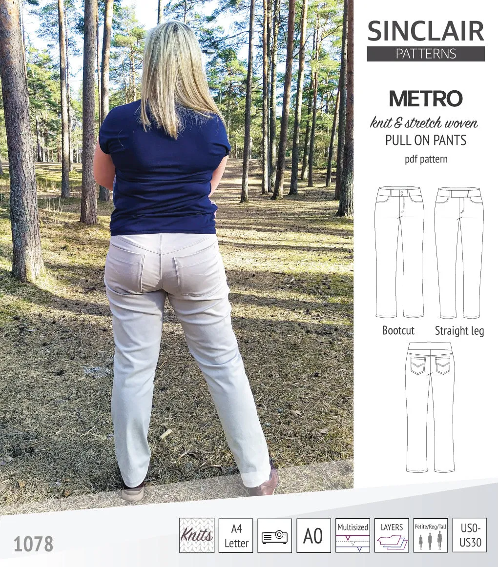 Metro stretch woven pull on pants (PDF)