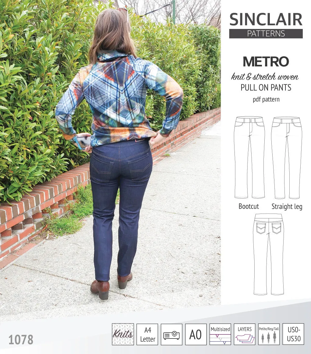 Metro stretch woven pull on pants (PDF)