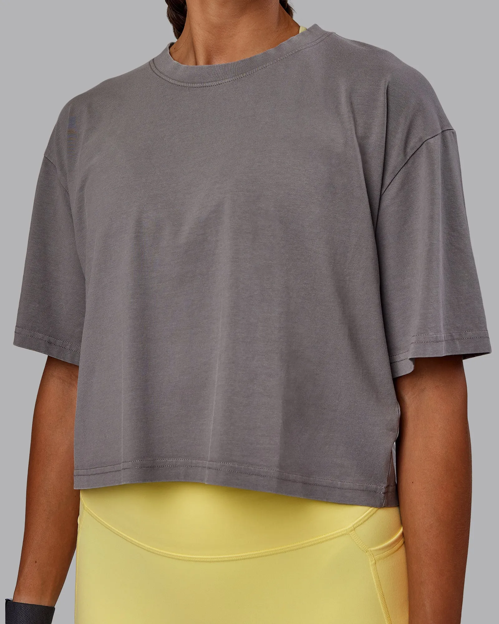 Miami 2025 FLXCotton Cropped Tee - Storm Front-Lemon Fizz