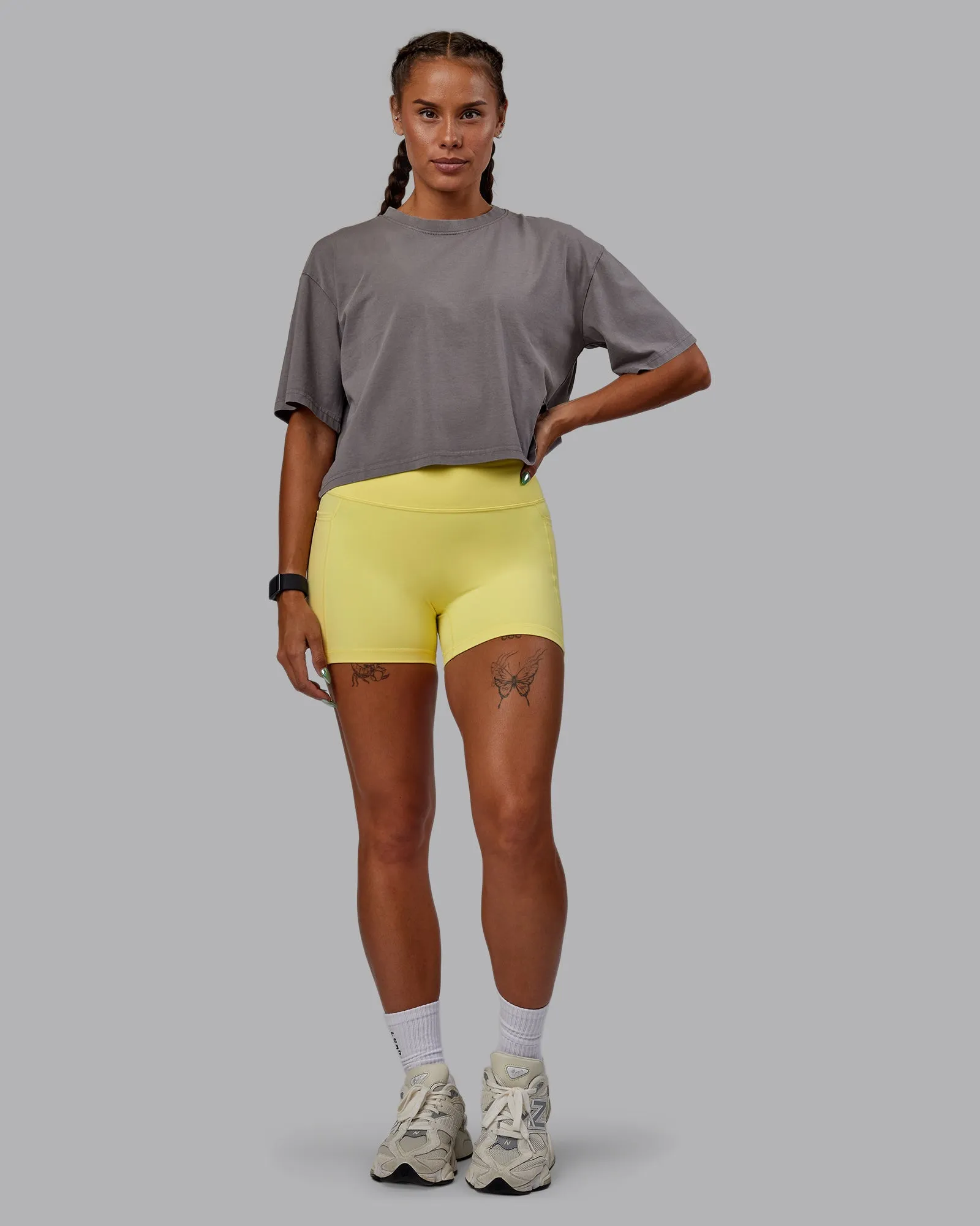 Miami 2025 FLXCotton Cropped Tee - Storm Front-Lemon Fizz