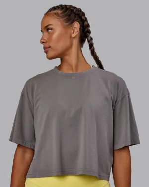 Miami 2025 FLXCotton Cropped Tee - Storm Front-Lemon Fizz