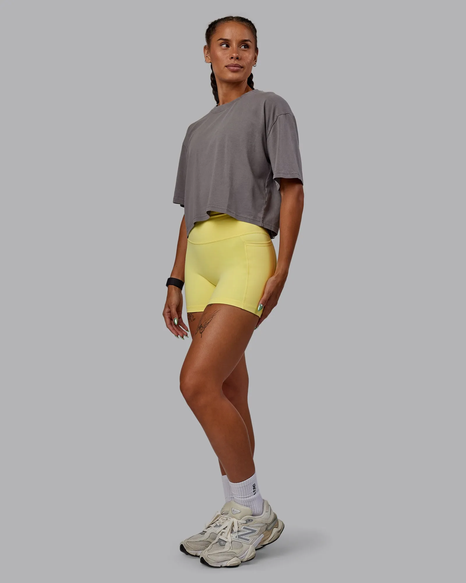 Miami 2025 FLXCotton Cropped Tee - Storm Front-Lemon Fizz