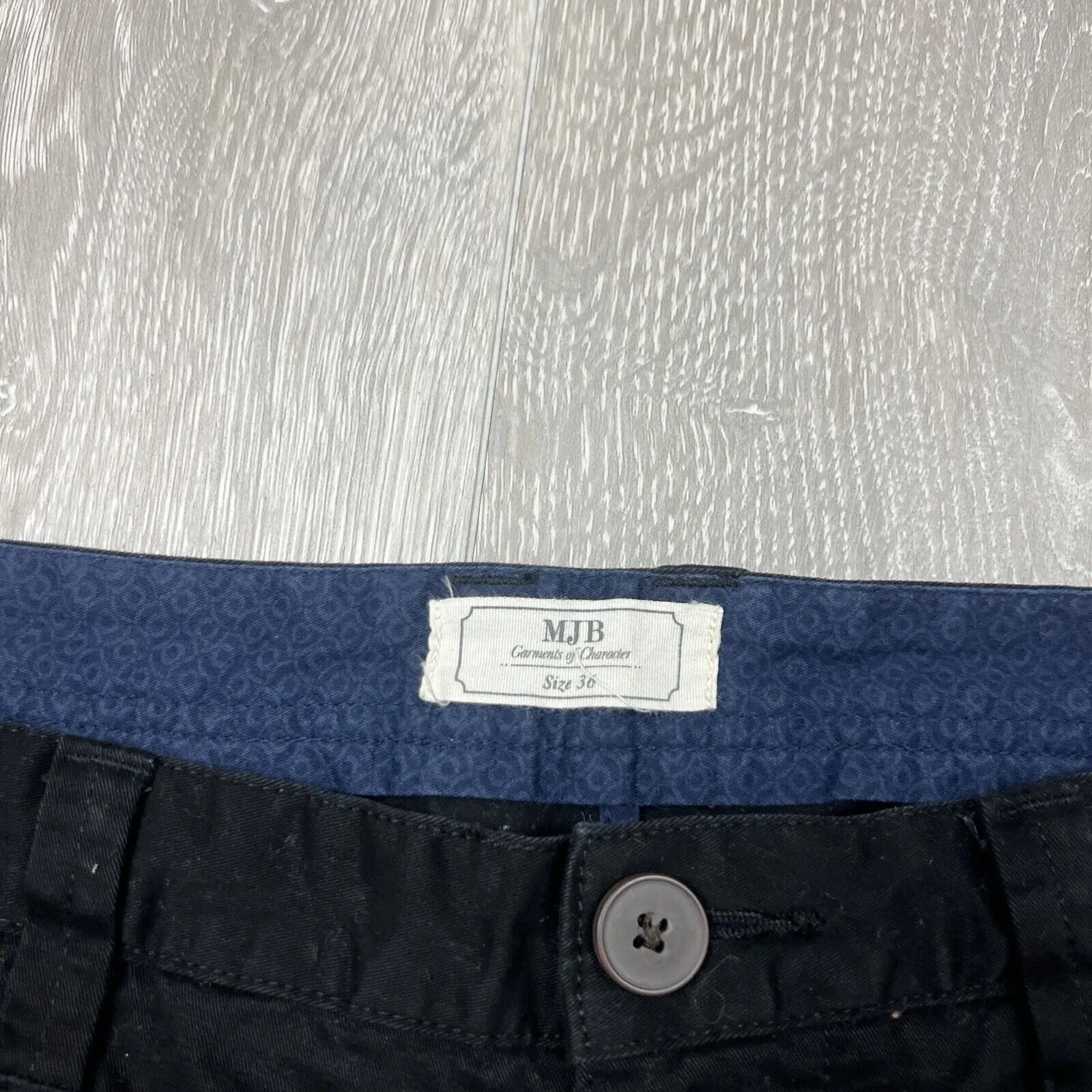MJ Bale Mens Black Slim Chinos Size 36