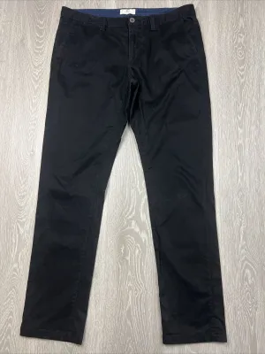 MJ Bale Mens Black Slim Chinos Size 36