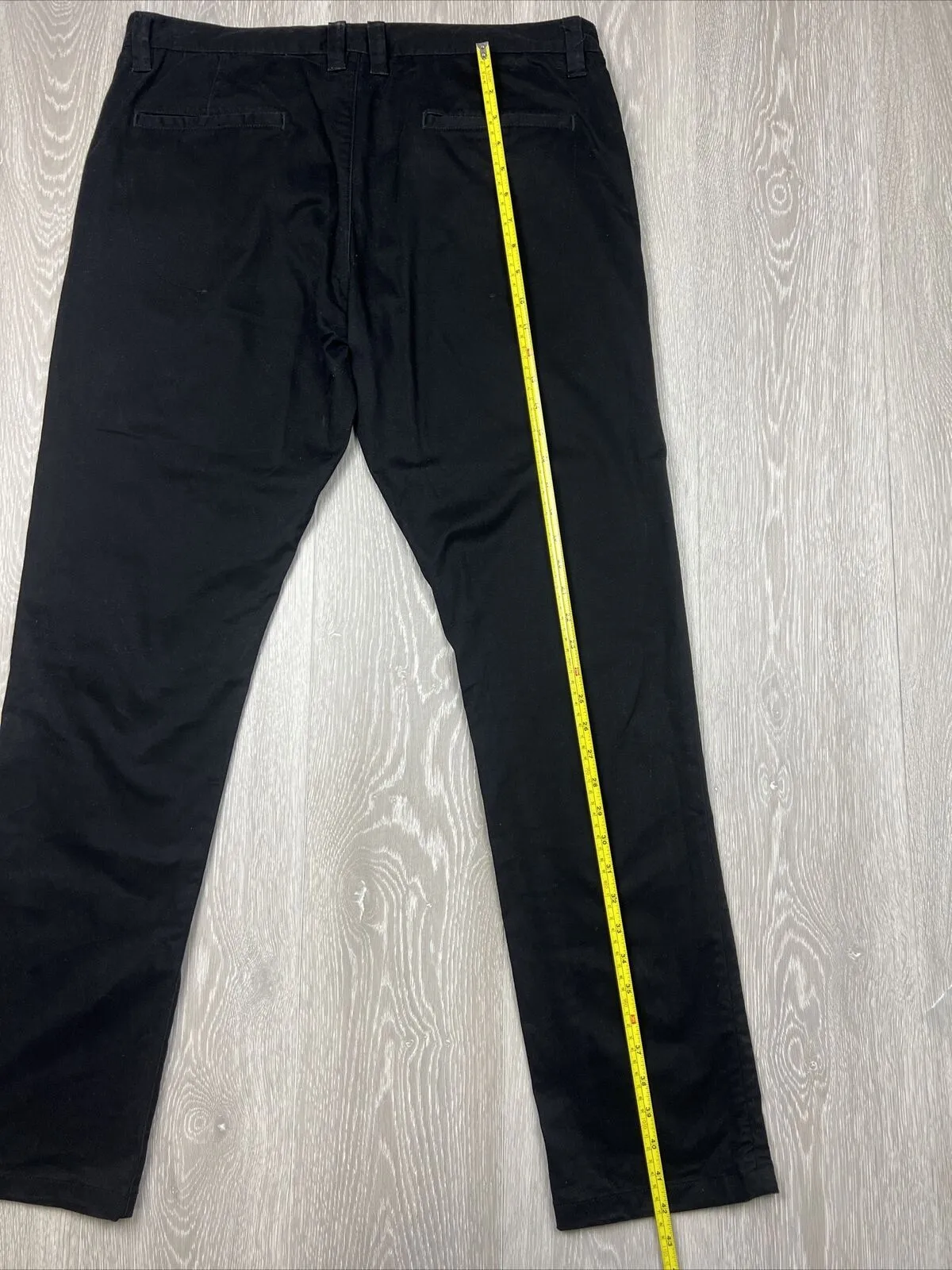 MJ Bale Mens Black Slim Chinos Size 36