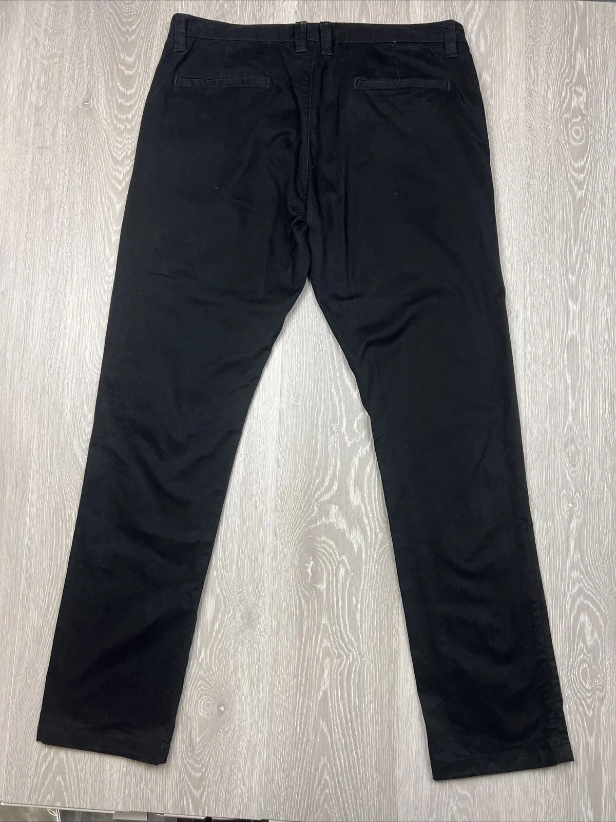 MJ Bale Mens Black Slim Chinos Size 36