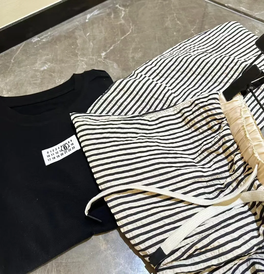 MM6 Striped Wide-Leg Floor-Length Pants