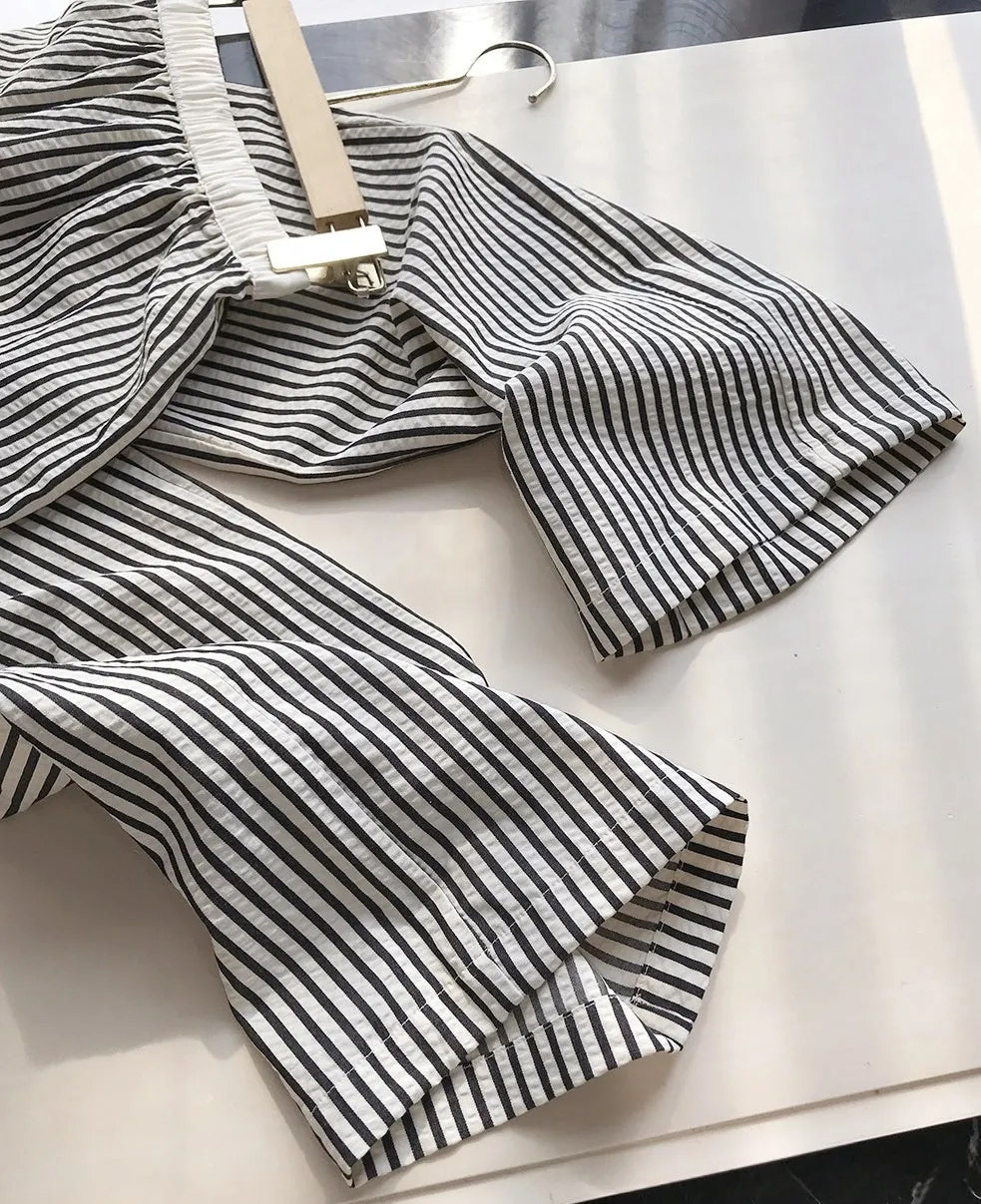 MM6 Striped Wide-Leg Floor-Length Pants