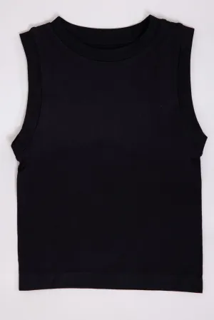 Moa Moa Seamless Tank Top for Girls in Black | ITD799G-SEM-BLACK