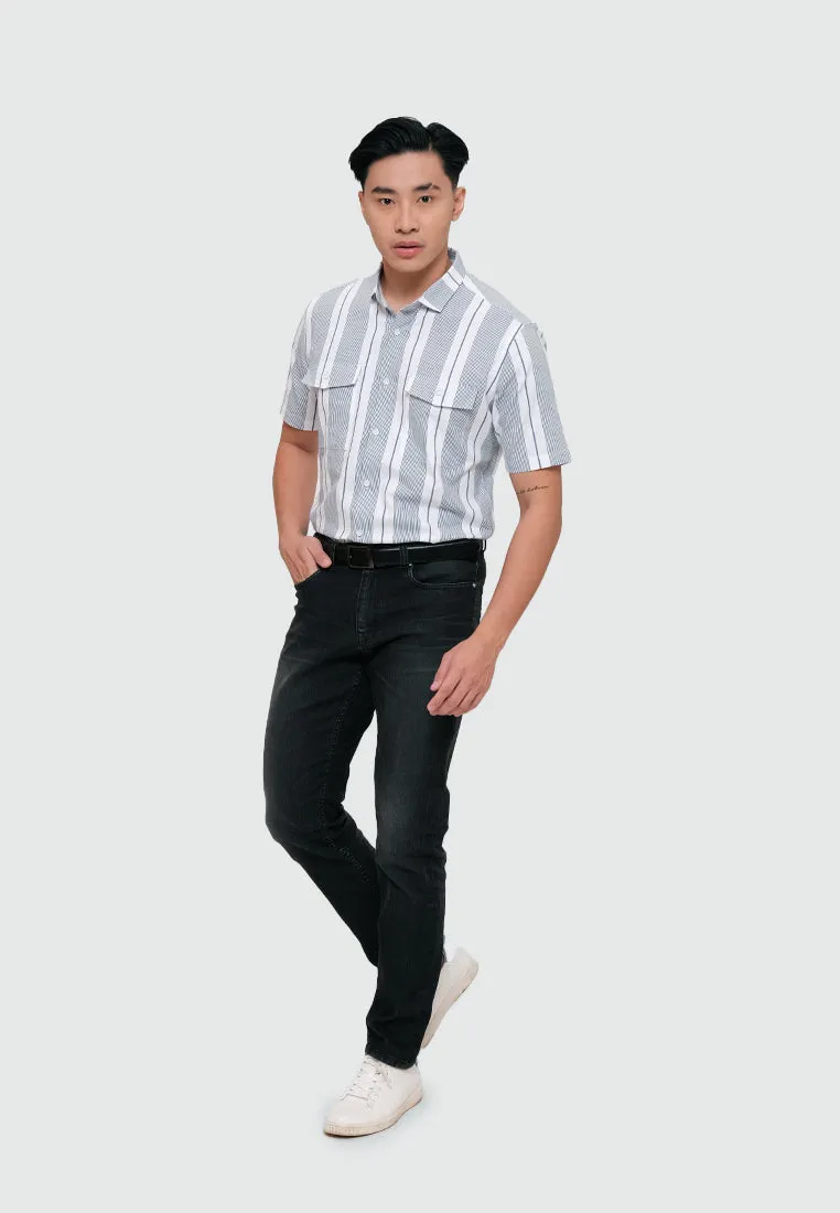 MOC Celana Panjang Jeans Denim Stretch Pria CORNEL-BLACK