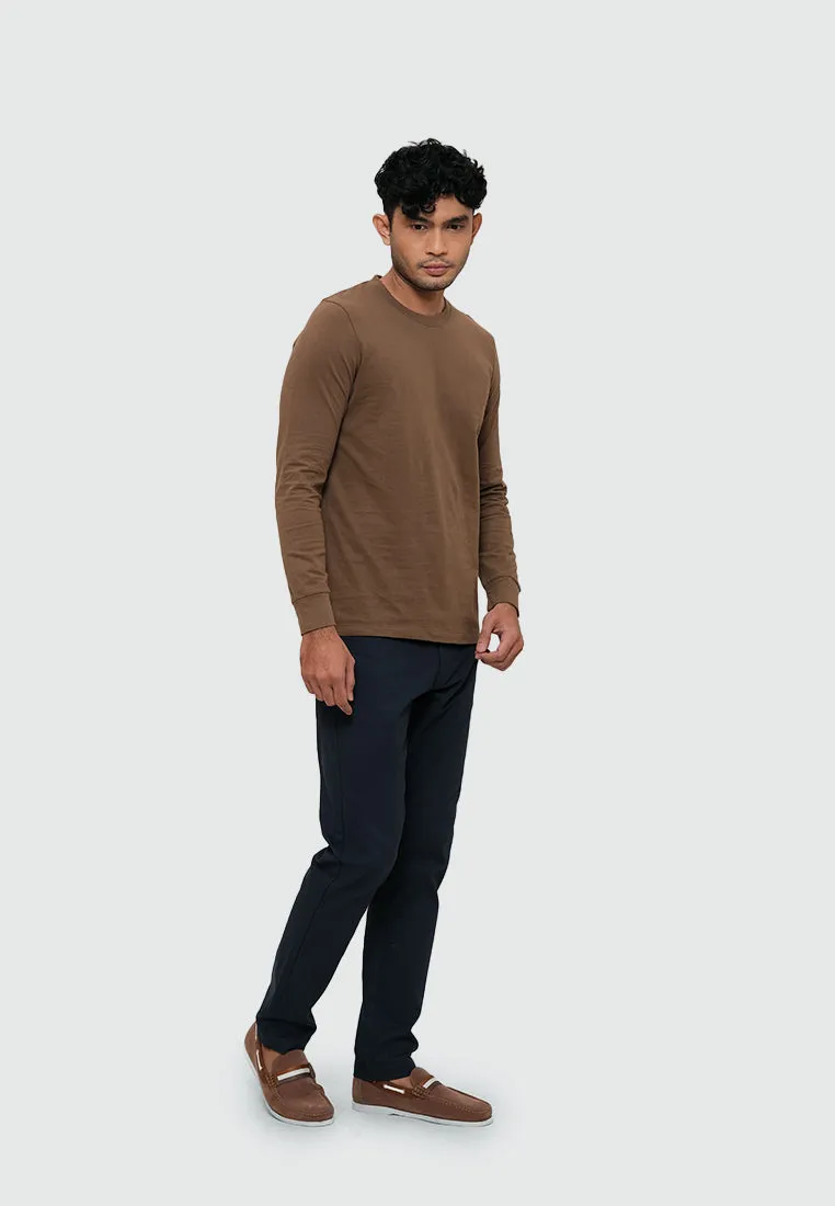 MOC T-Shirt Lengan Panjang Pria ABERDEEN - LIGHT BROWN