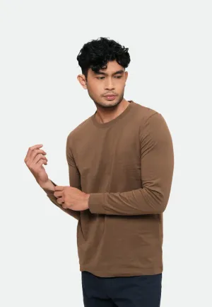 MOC T-Shirt Lengan Panjang Pria ABERDEEN - LIGHT BROWN