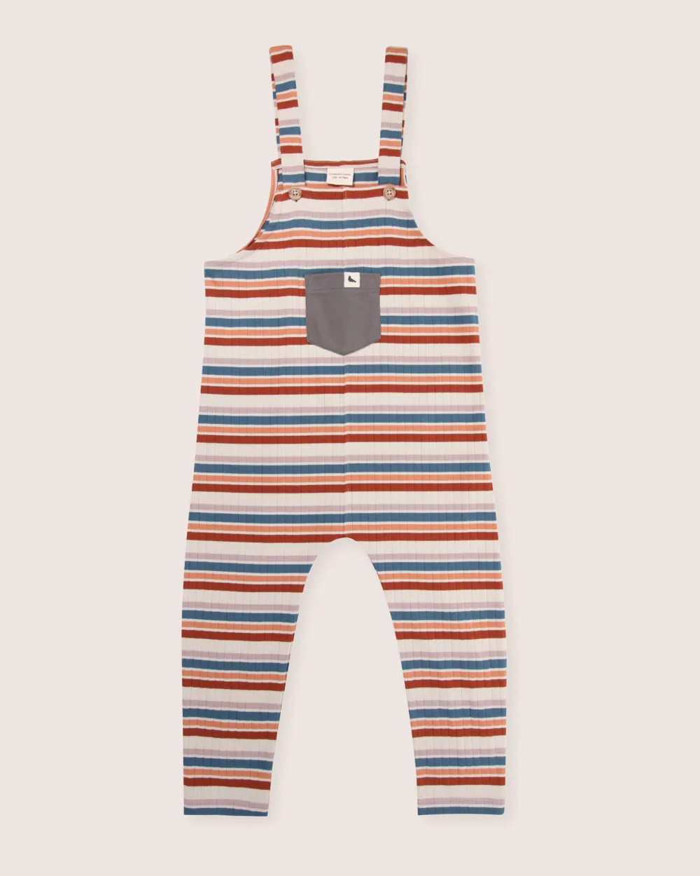 Multicolour Retro Stripe Print Dungarees