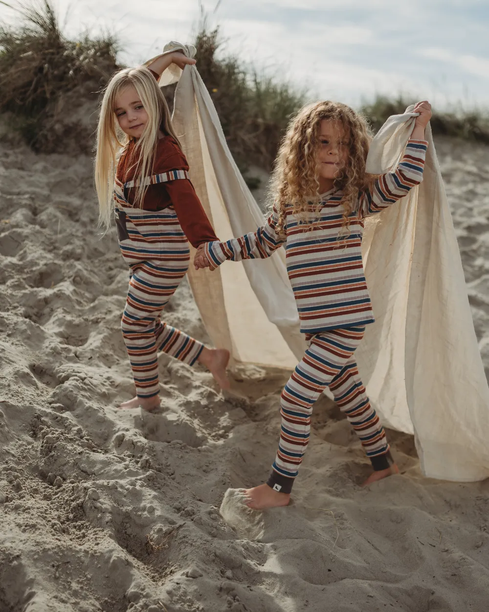 Multicolour Retro Stripe Print Dungarees