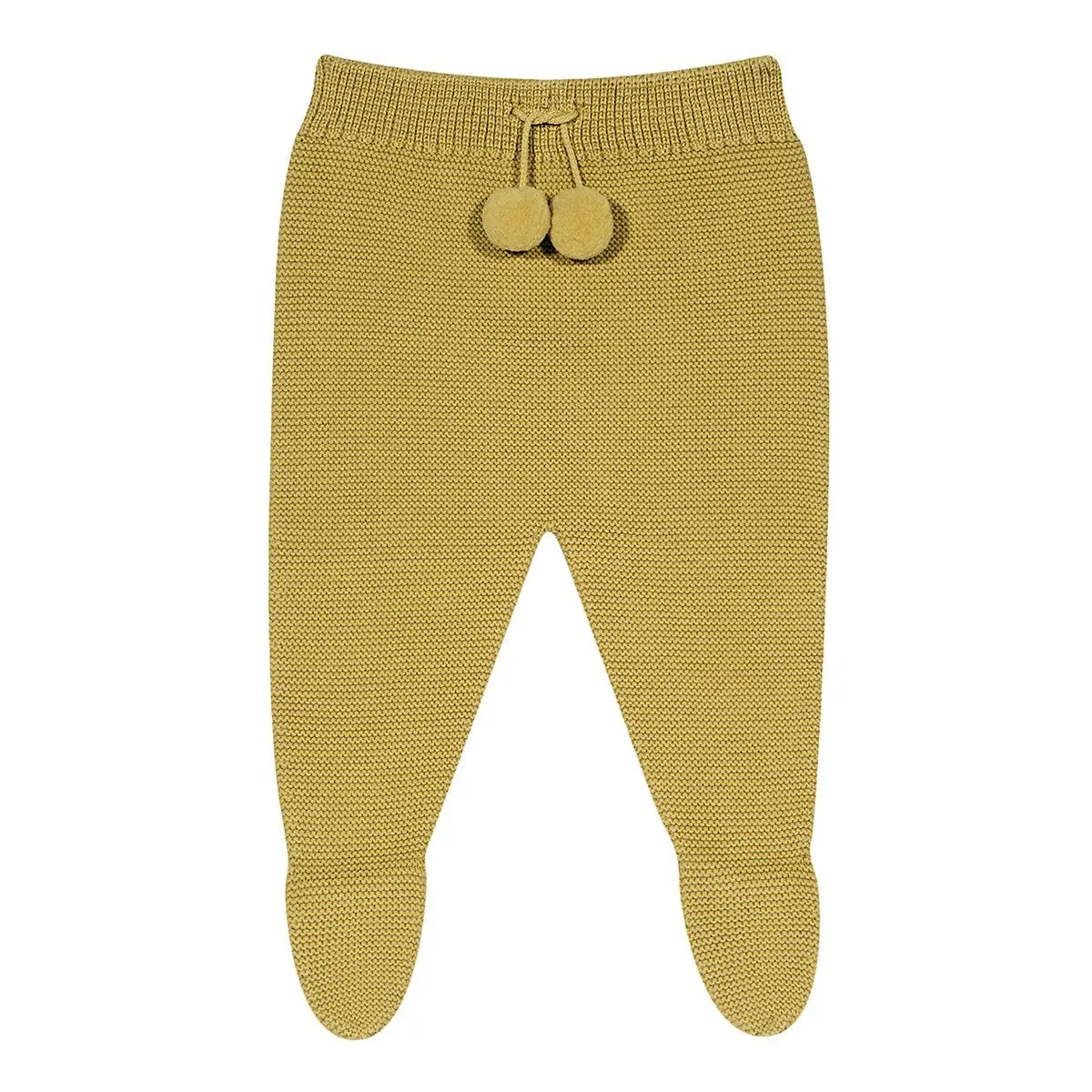 Mustard Knitted Pom Pom Leggings