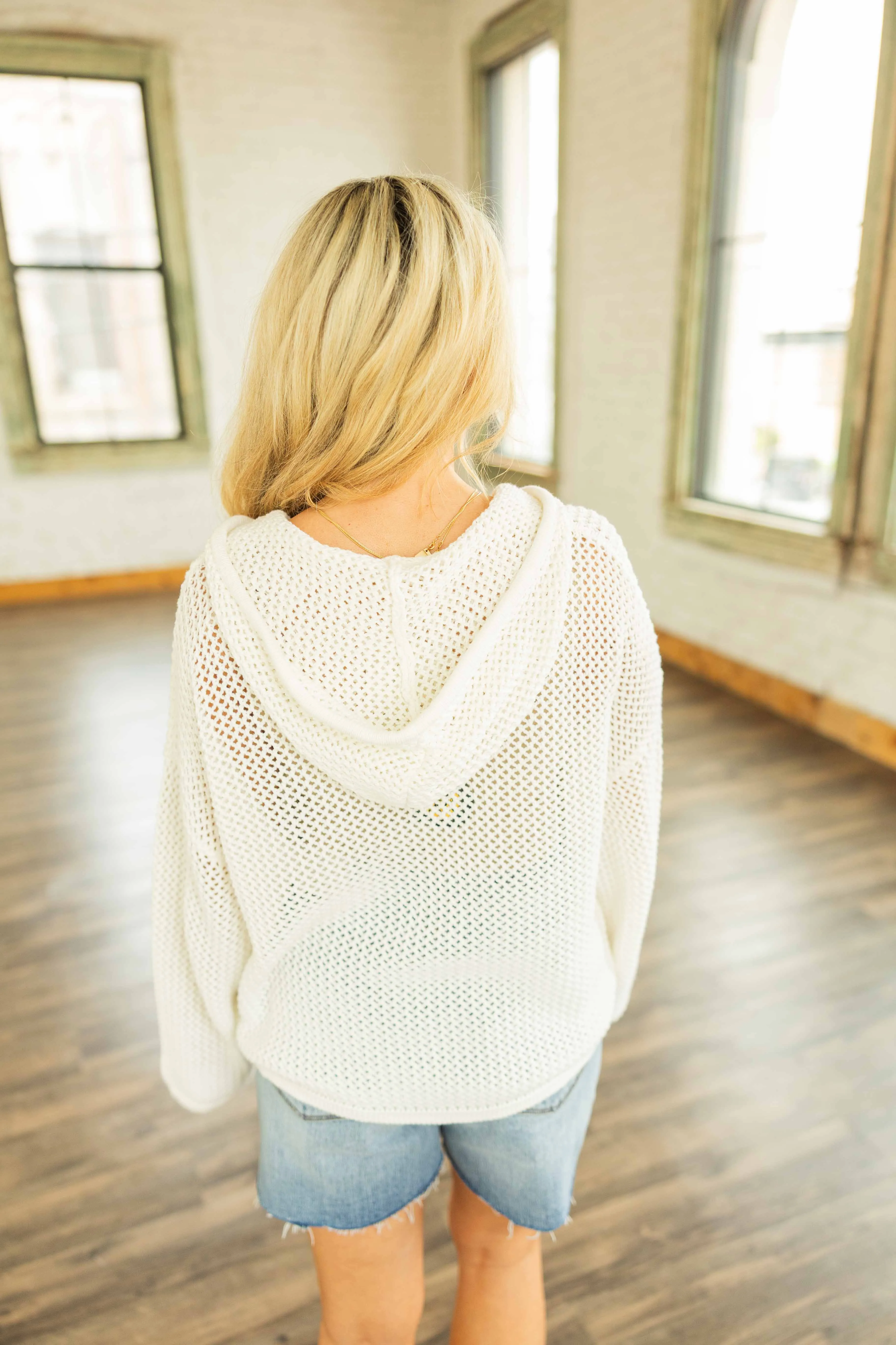MYLA OPEN KNIT HOODIE