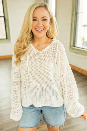 MYLA OPEN KNIT HOODIE
