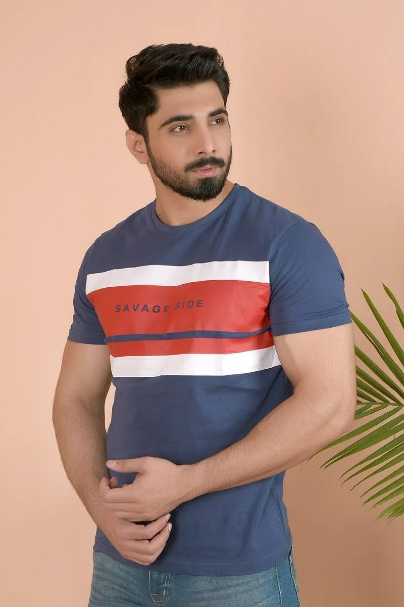 NAVY SAVAGE T-SHIRT