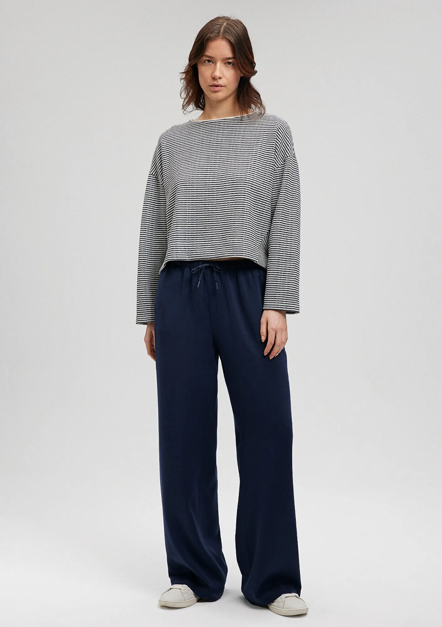Navy Wide Leg Pants