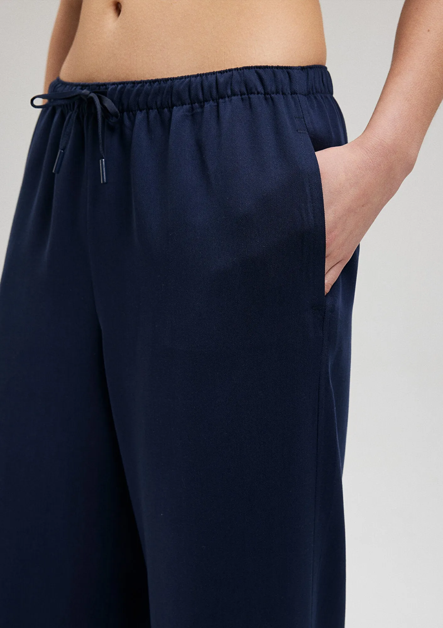 Navy Wide Leg Pants