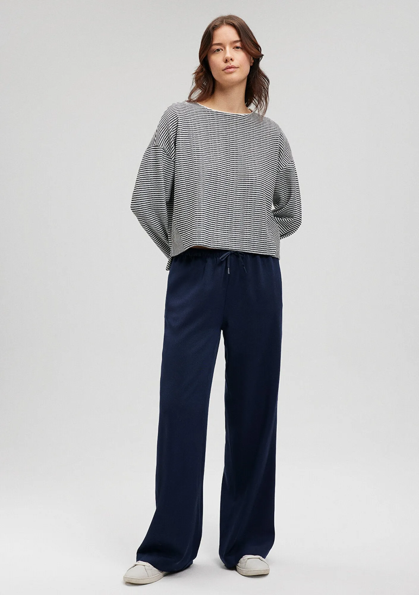 Navy Wide Leg Pants