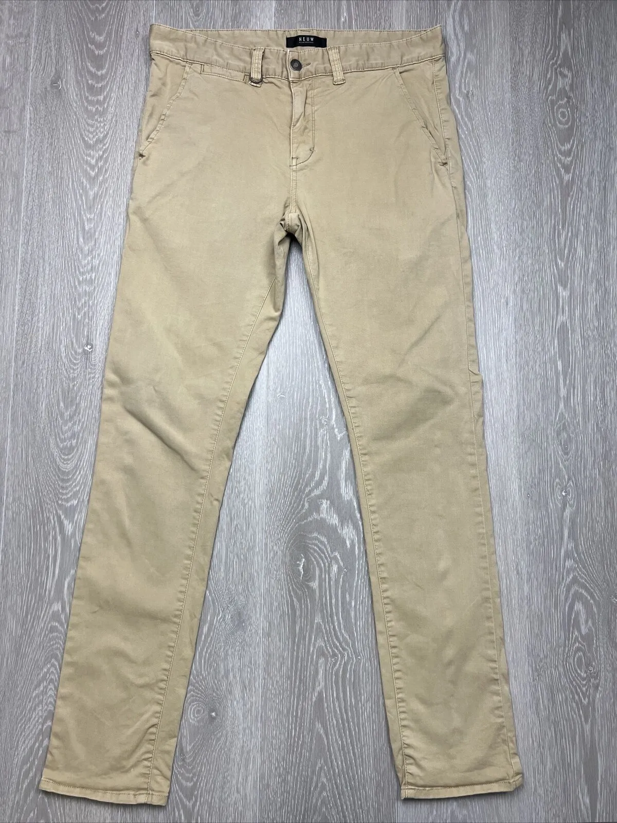 Neuw Mens Beige Slim Chinos Size 34 x 32