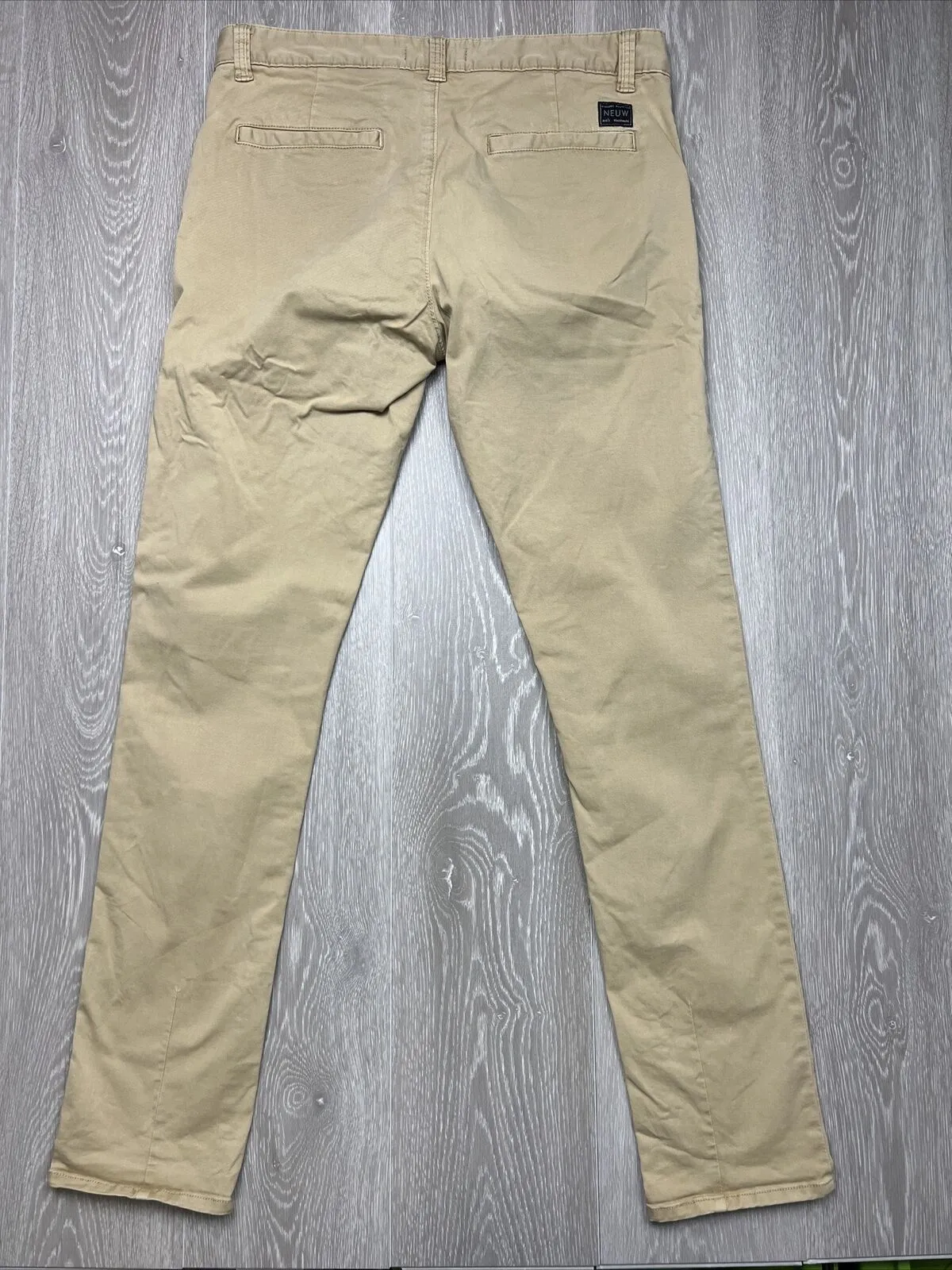 Neuw Mens Beige Slim Chinos Size 34 x 32