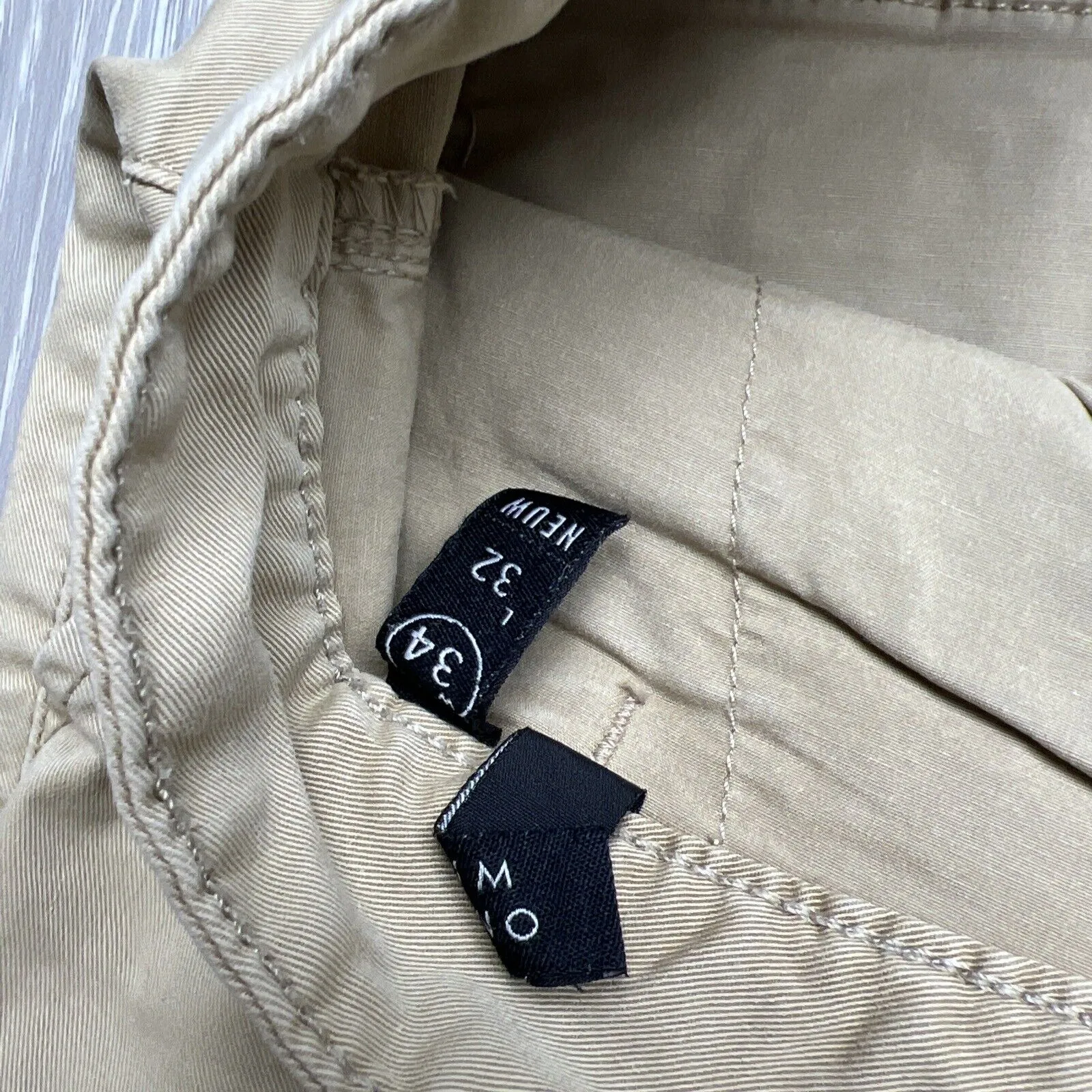 Neuw Mens Beige Slim Chinos Size 34 x 32
