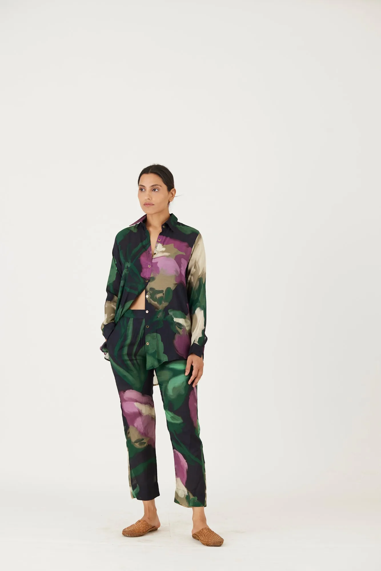 New Season Fall 24/Summer 25-Coord Set-Crepe-Sara Green-YAMLS56-Fashion Edit Yam