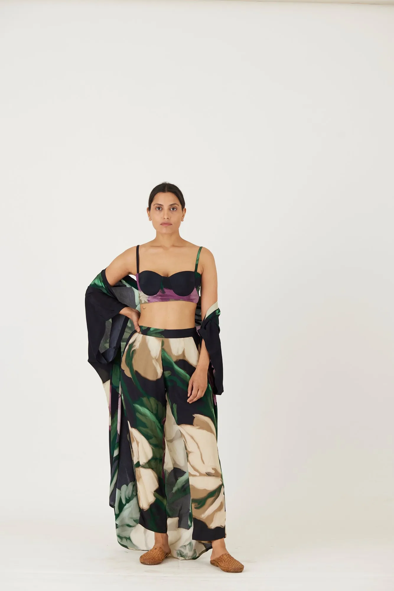 New Season Fall 24/Summer 25-Coord Set-Crepe-Sara Green-YAMLS56-Fashion Edit Yam