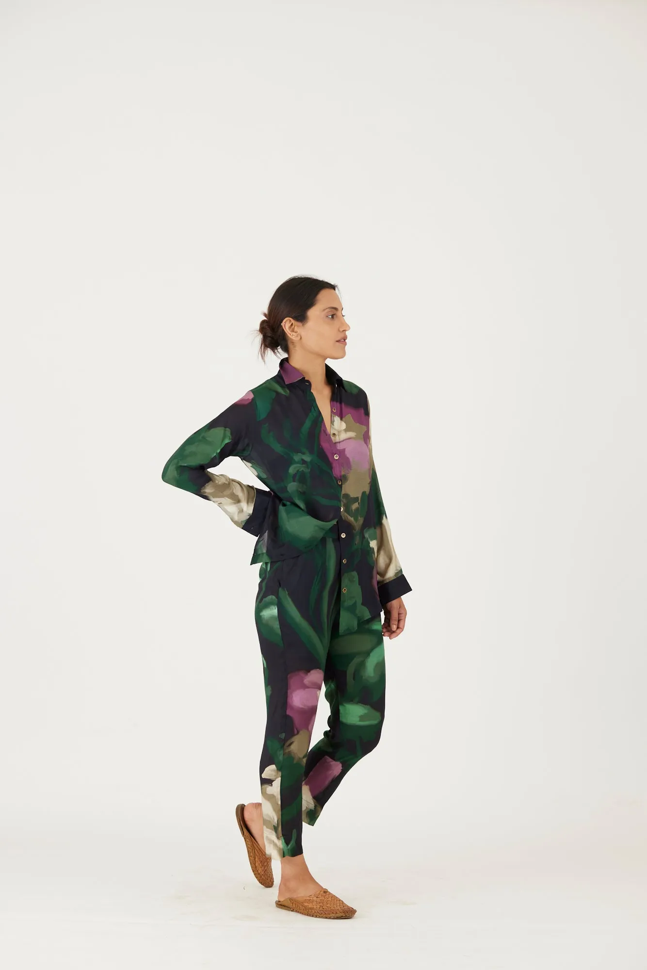 New Season Fall 24/Summer 25-Coord Set-Crepe-Sara Green-YAMLS56-Fashion Edit Yam
