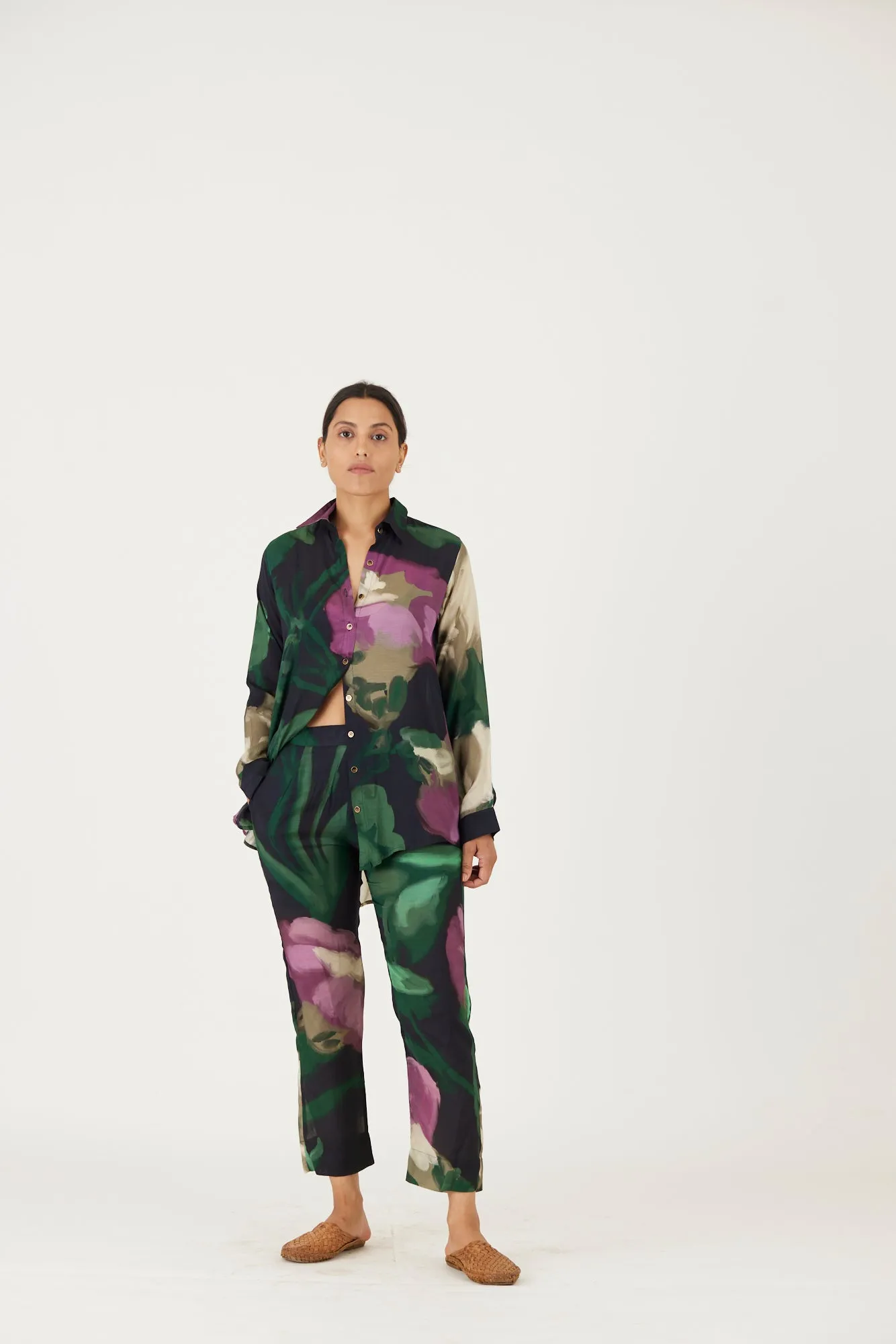New Season Fall 24/Summer 25-Coord Set-Crepe-Sara Green-YAMLS56-Fashion Edit Yam