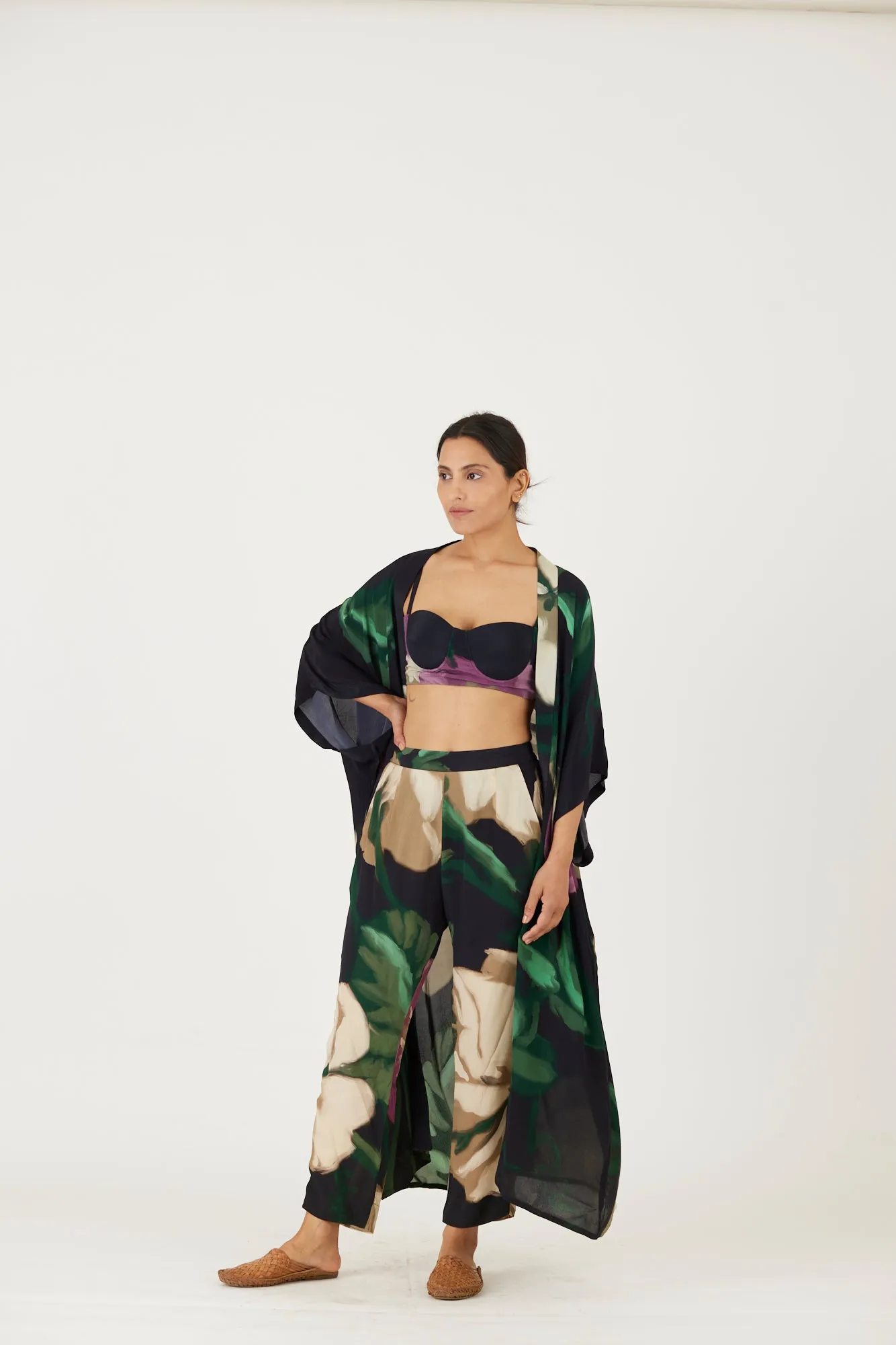 New Season Fall 24/Summer 25-Coord Set-Crepe-Sara Green-YAMLS56-Fashion Edit Yam