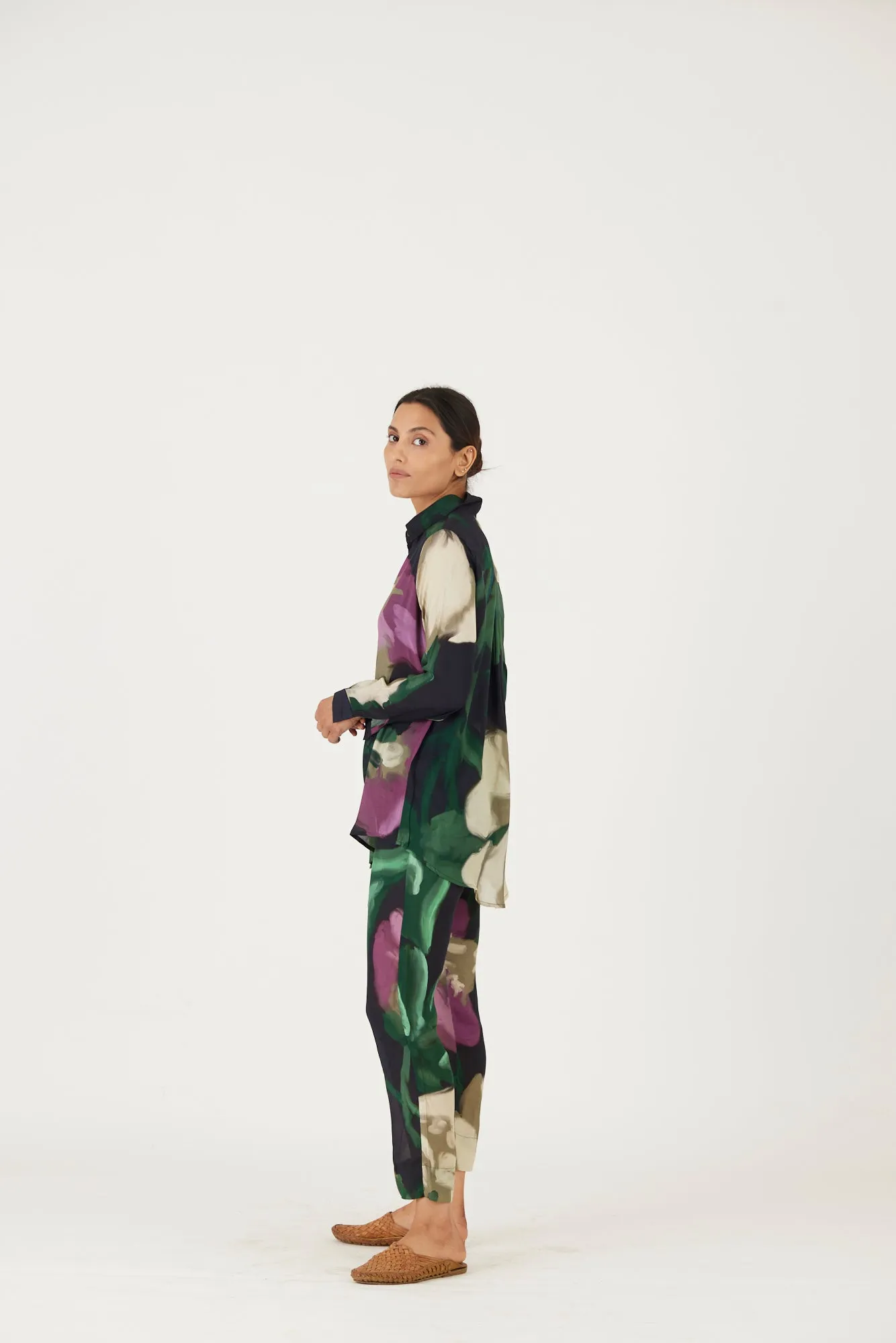 New Season Fall 24/Summer 25-Coord Set-Crepe-Sara Green-YAMLS56-Fashion Edit Yam