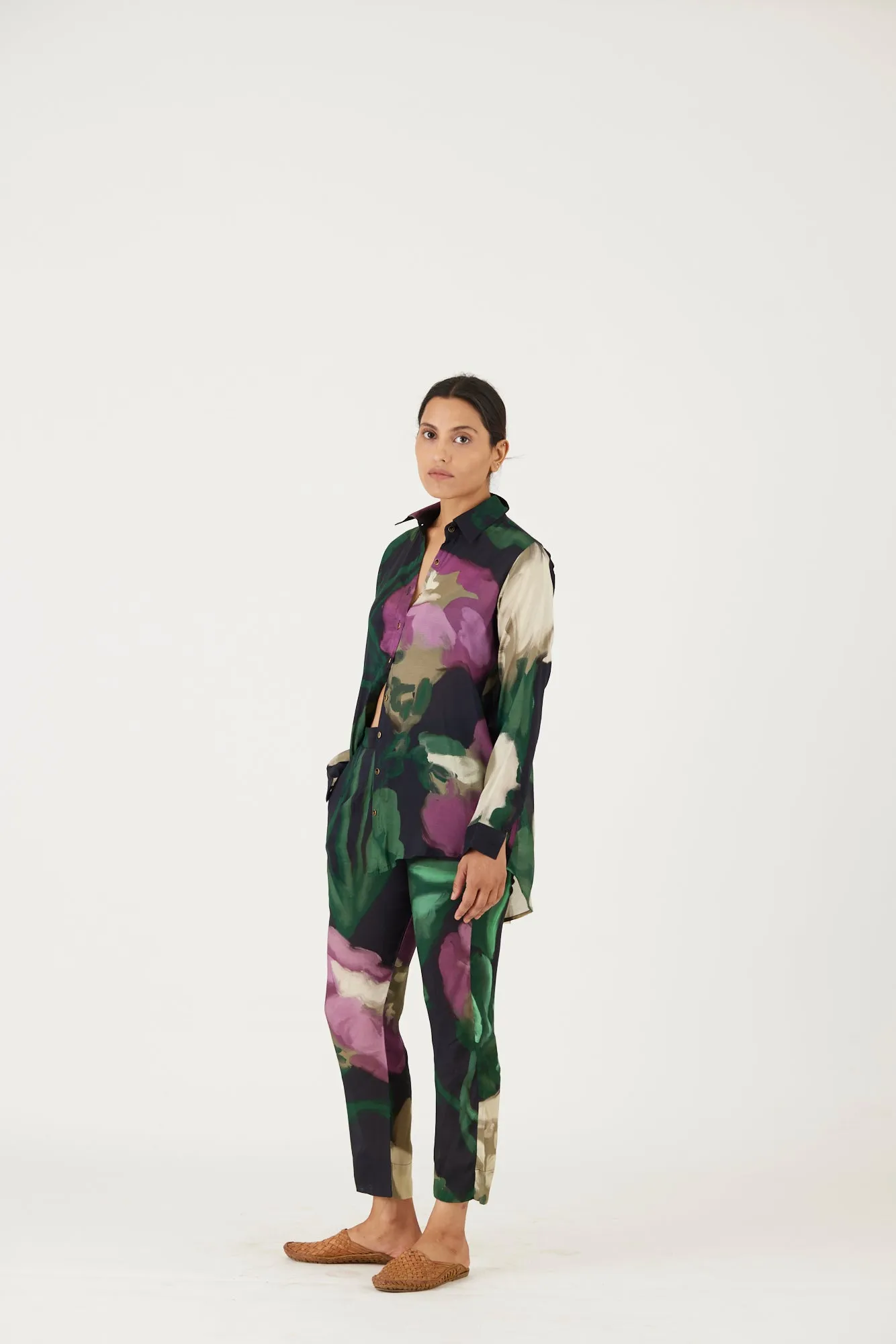 New Season Fall 24/Summer 25-Coord Set-Crepe-Sara Green-YAMLS56-Fashion Edit Yam
