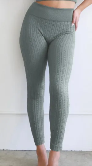 Nikibiki Cable Knit Leggings (3 Color Choices)