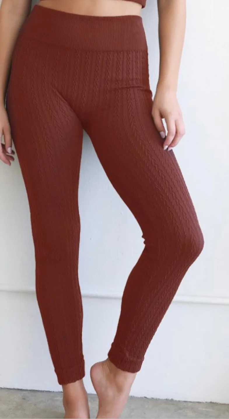 Nikibiki Cable Knit Leggings (3 Color Choices)