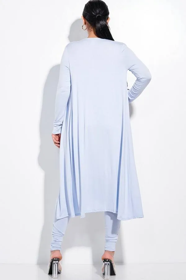 Olid Heavy Rayon Spandex Spaghetti Strap Jumpsuit With Waist Tie And Duster 2 Piece Set