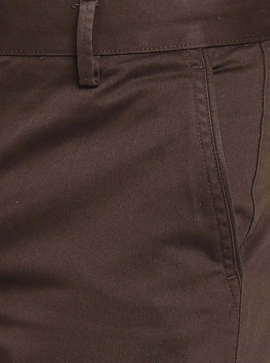 Olive Solid Super Slim Fit Casual Trouser | Greenfibre