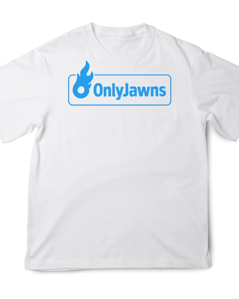 Only Jawns BLUE BOX LOGO - Original Jawns - White T-Shirt