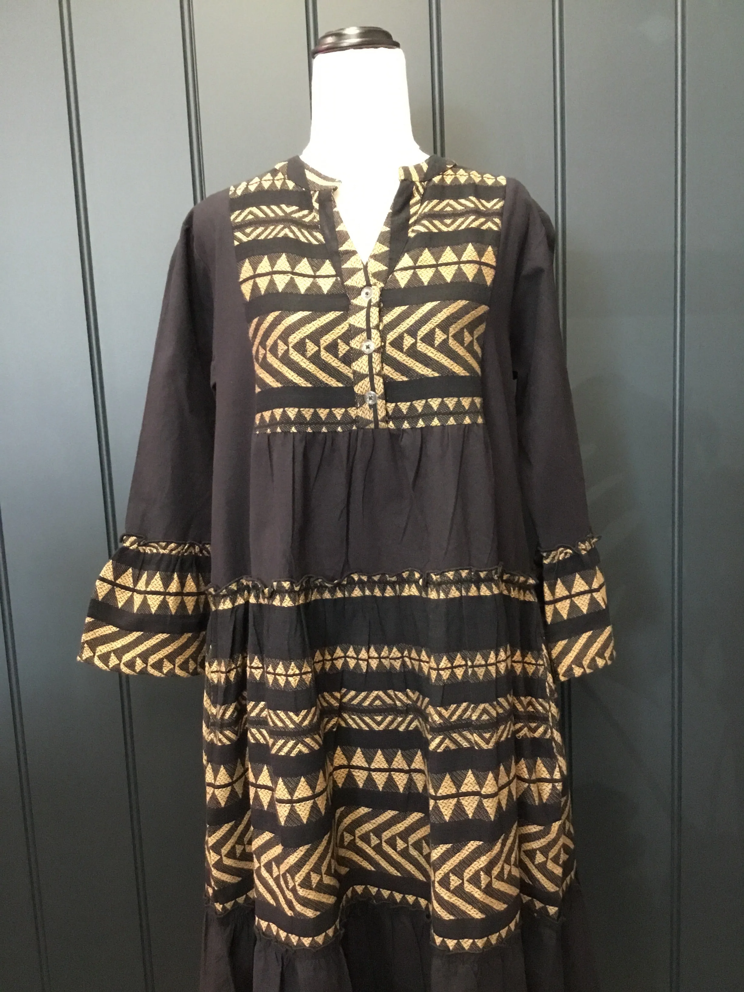 Onyx Aztec Dress