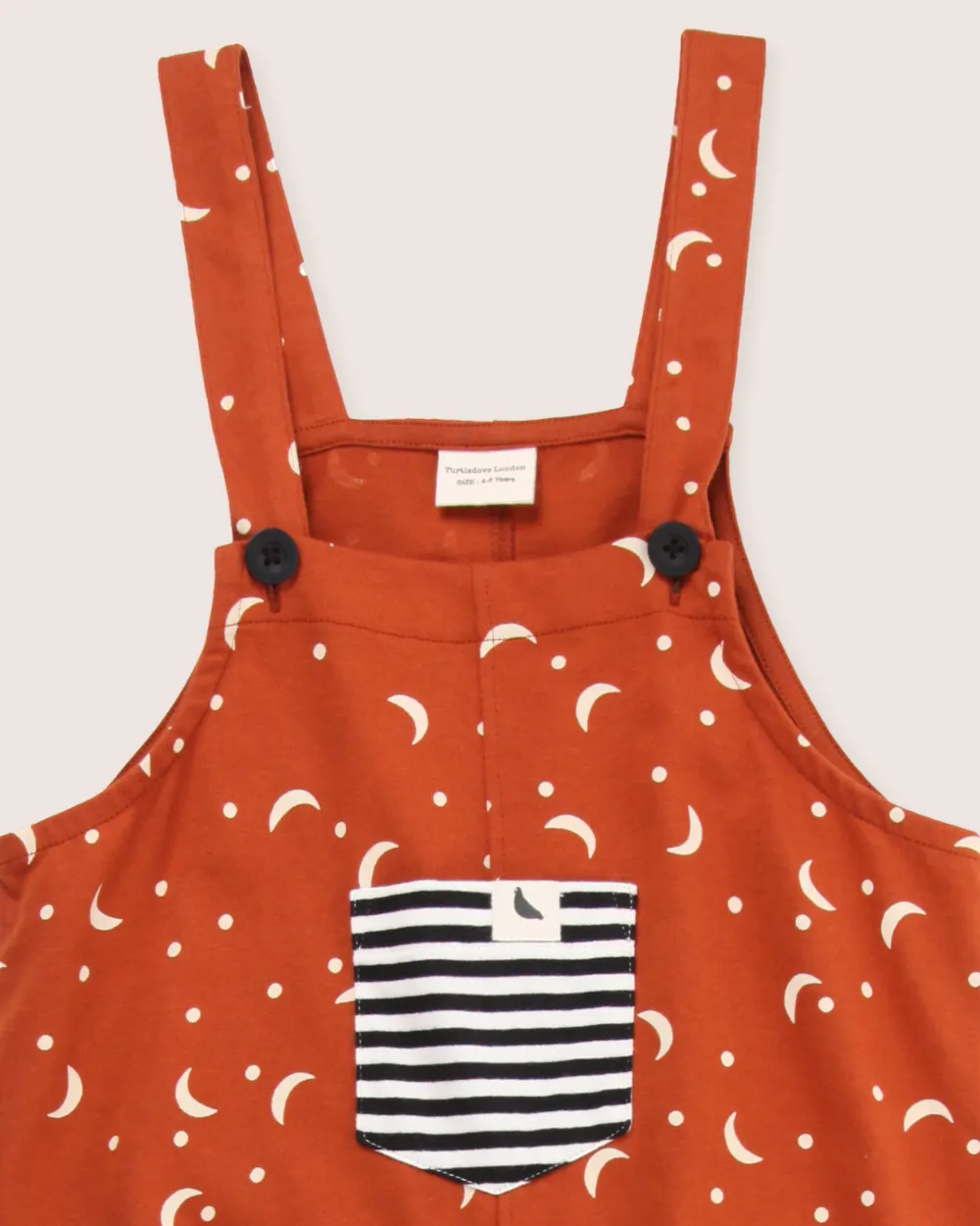 Orange Half Moon Print Dungarees