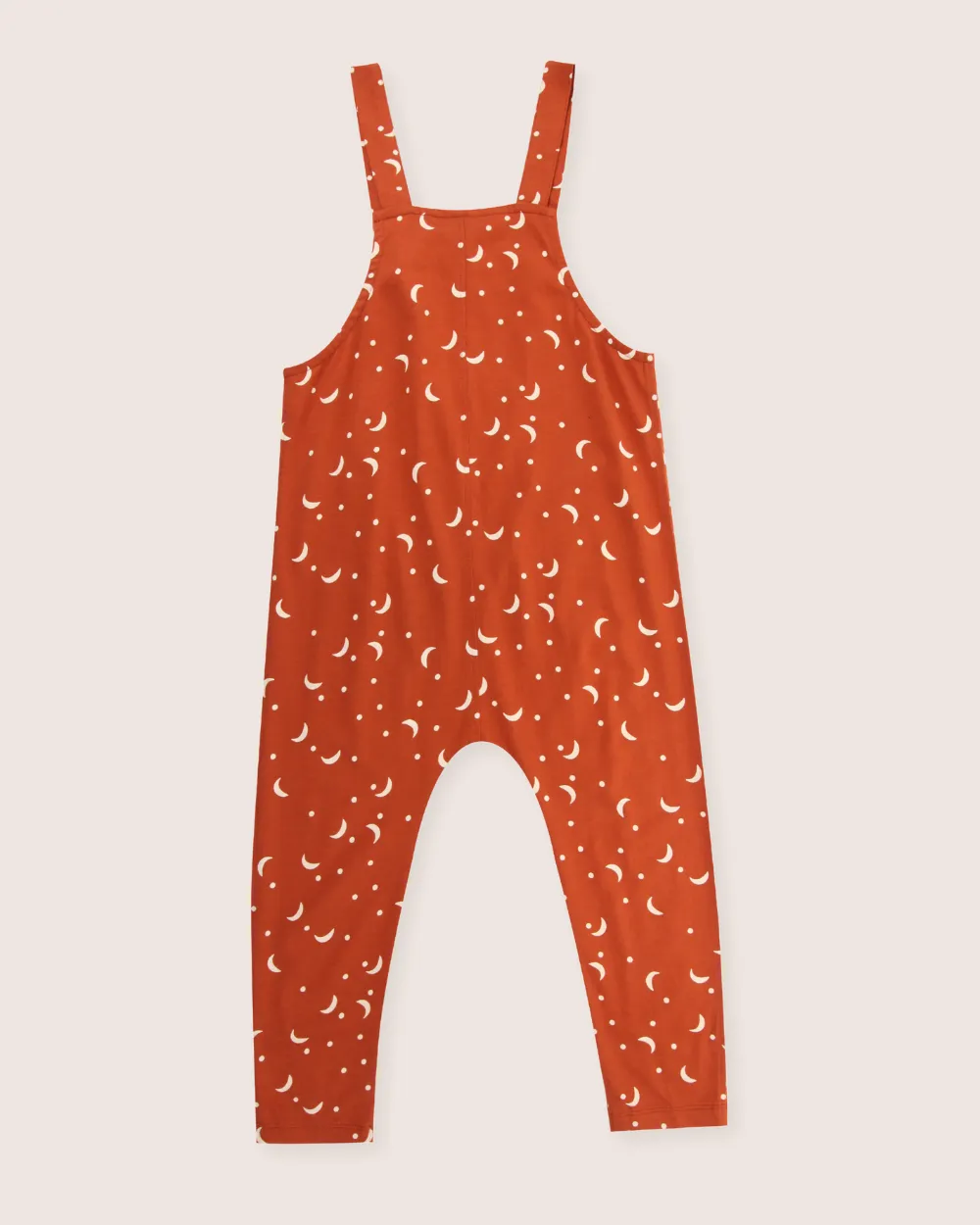 Orange Half Moon Print Dungarees